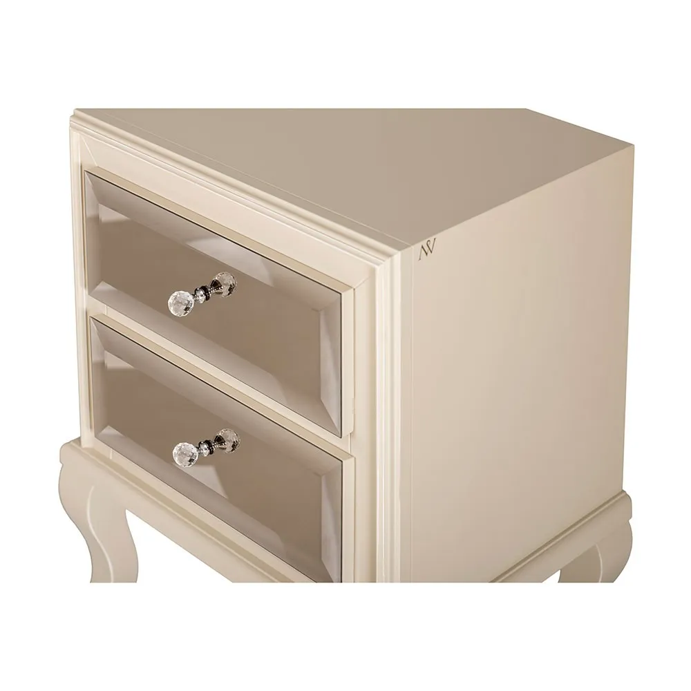 Szafka nocna Musa 2-szufladowa, front lustrzany - obrazek 5