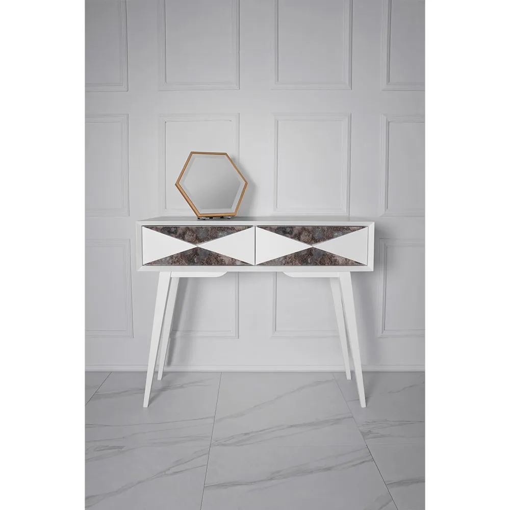 Konsola Gio 2-szufladowa, Front Kopertowy Lustrzany Outlet - obrazek 2