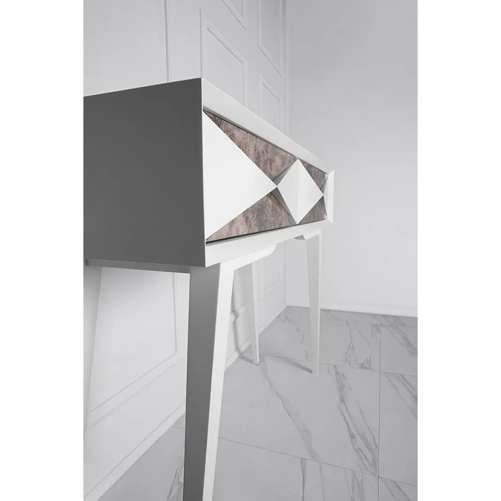 Konsola Gio 2-szufladowa, Front Kopertowy Lustrzany Outlet - obrazek 3