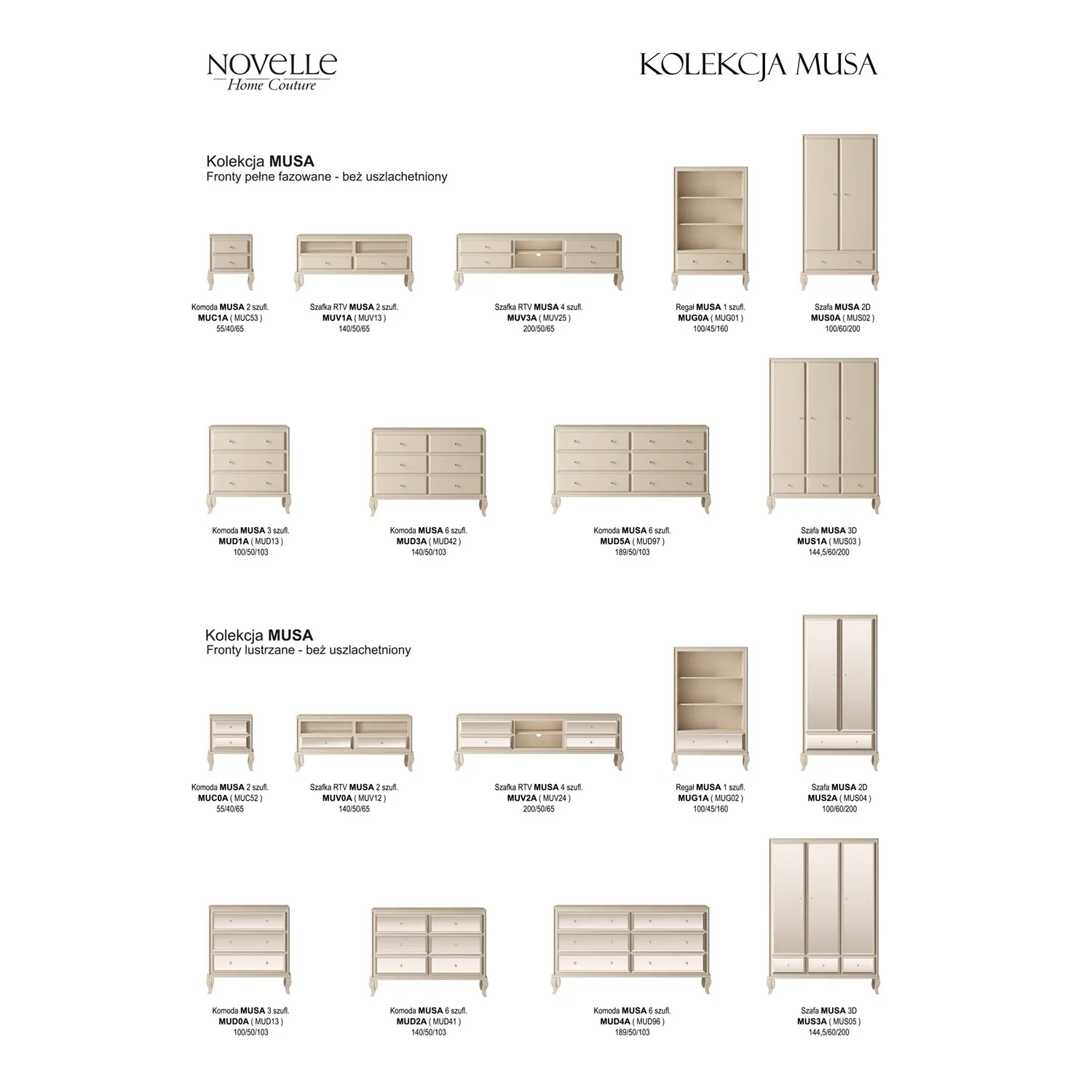 Szafka RTV Musa 4-szufladowa, Front lustrzany - obrazek 3