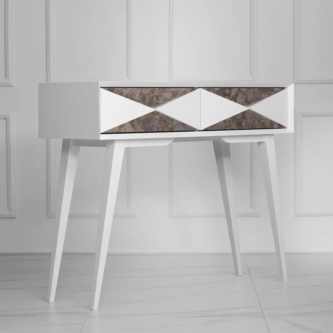 Konsola Gio 2-szufladowa, Front Kopertowy Lustrzany Outlet - obrazek 5