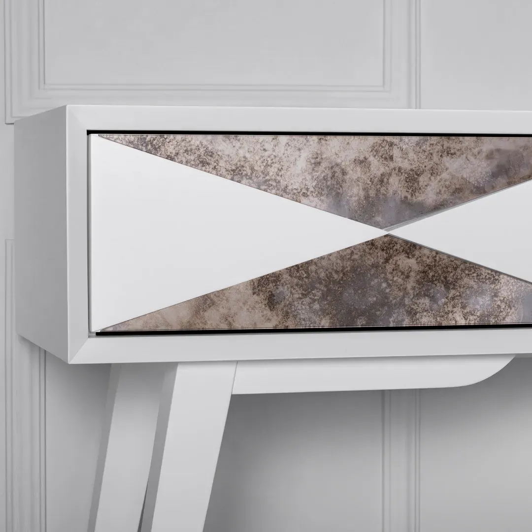 Konsola Gio 2-szufladowa, Front Kopertowy Lustrzany Outlet - obrazek 4