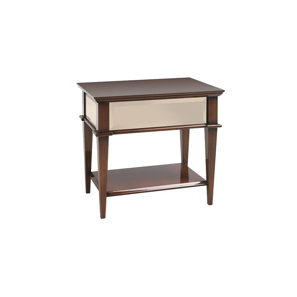 Stolik Elia 1-szufladowy, z półką, front lustrzany