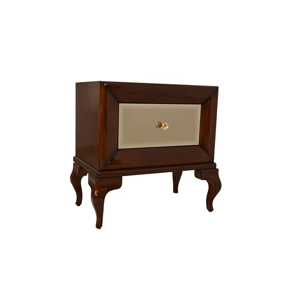 Szafka Nocna Luna 1-Szufladowa, front lustrzany Outlet