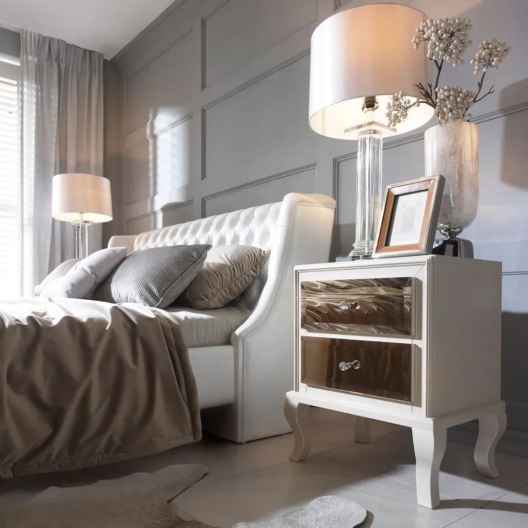 Szafka nocna Musa 2-szufladowa, front lustrzany - obrazek 4