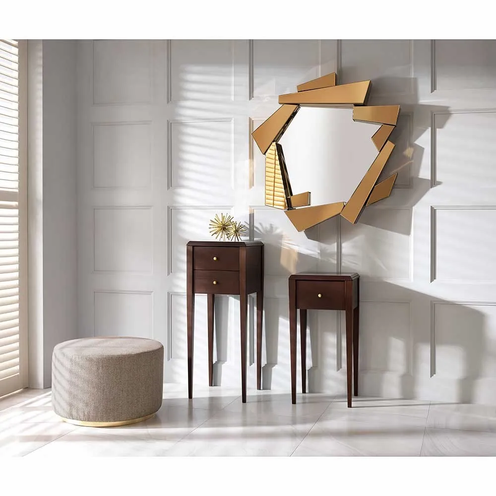 Stolik Emma 2-szufladowy, front drewniany - obrazek 2