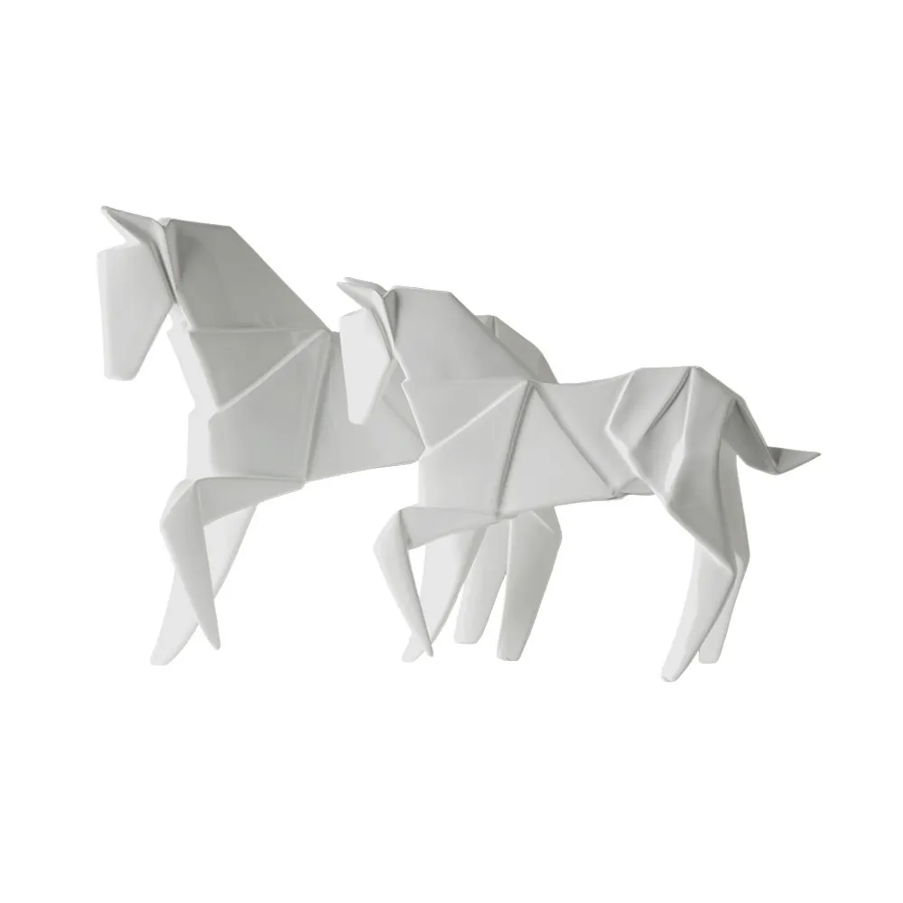 Figura Koń Ceramiczny Biały Duży