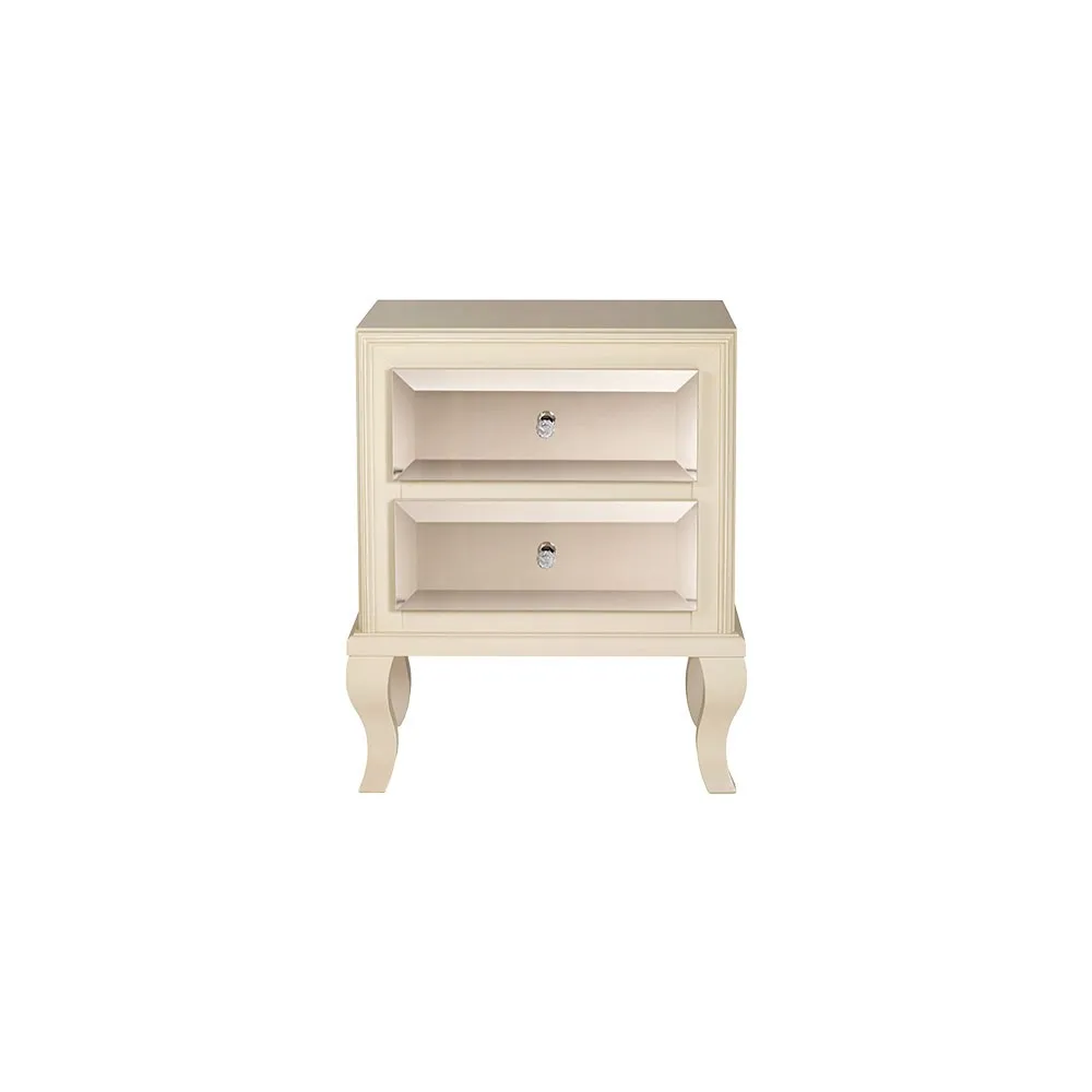 Szafka nocna Musa 2-szufladowa, front lustrzany